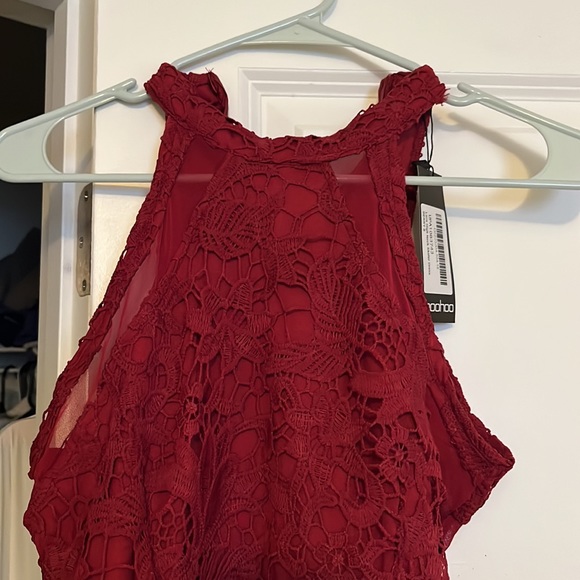{Boohoo} Lace High Neck Skater Dress - Picture 3 of 9
